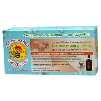 Мороженое протеиновое (сухая смесь) "Latte Amaretto", ТМ ЖуЖуля, 180 г