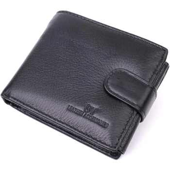 Чоловічий горизонтальний гаманець із натуральної шкіри ST Leather 22455 Чорний