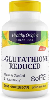 Свободный L-глутатион Healthy Origins (Reduced L-Glutathione) 500 мг 150 капсул HOG41339