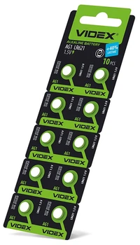 Часовая батарейка Videx AG 1/LR621 BLISTER CARD батарейки 10 шт