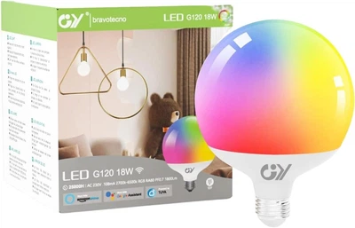 Розумна Wi-Fi LED лампа GY G125 E27 18Вт 1900Лм RGB CCT керування через застосунок світильник
