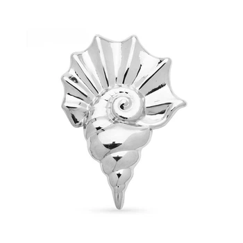 Брошь BROCHE бижутерия из стали Модерн Море Ракушка серебристая BRBF115427
