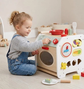Куб розвиваючий Playtive Motorikwürfel, дерев'яний, кухня
