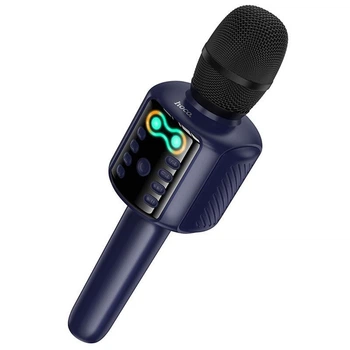 Караоке мікрофон Bluetooth Hoco L24 Портативна Колонка 1200 mAh Bluetooth 5.4 USB/TF/AUX 4г для караоке Синій