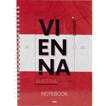 Блокнот А5 96 арк спіраль клітинка Vienna (8032-07-A)