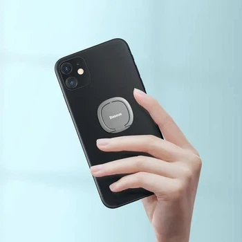 Магнітний тримач для телефону Baseus, металевий тримач на смартфон (сірий)
