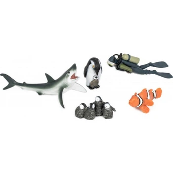 Фигурка Kids Team Морские жители: акула, пингвины, аквалангист, рыба клоун (Q9899-P24_3) Kids Team Q9899-P24_3 1027908