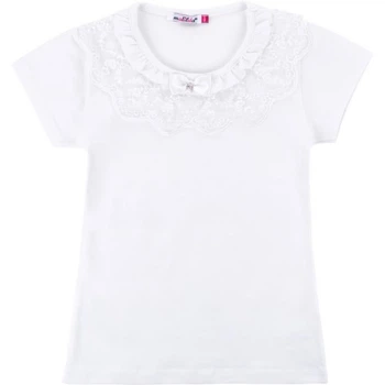Футболка детская Matilda с коротким рукавом и кружевной оборкой (7134-164G-white) Matilda 7134-164G-white 1032720