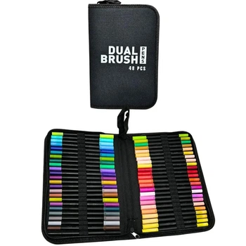 Набір акварельних двосторонніх маркерів Dual Brush 48шт в пеналі