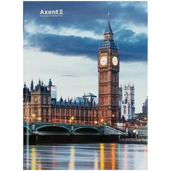 Книга записна Axent City, London 8425-5-A, А4- 203х273 мм, 96 аркушів, клітинка