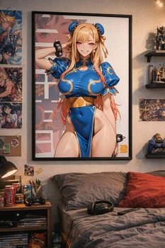 Постер в рамці під склом Fighter Waifu Art А3