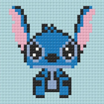 Алмазная мозаика мини дл детей "Stitch Стич" 10х10 см, картина стразами по номерам
