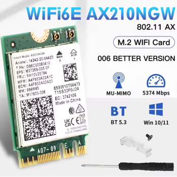 Сетевая карта Intel Wi-Fi 6E AX210 NGW модуль трехдиапазонный адаптер Bluetooth для ПД / Ноутбука (19125)