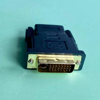 Перехідник HDMI (гніздо) - DVI-I 24+5 (штекер), позолочені контакти, Dual Link, чорний