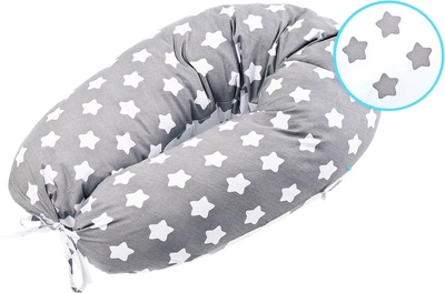 Подушка для беременных и кормления Sensillo XL звездочки серая 180x35 см (5902021528318)