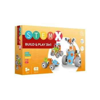Конструктор Stem с болтами Build&Play 3 в 1 на 62 детали (3858894673261) Stem 3858894673261 1091751