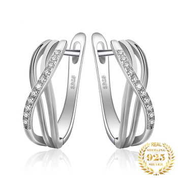 Срібні сережки 925 проби 2,52 грама із кристалами цирконію "Elegant perfection"