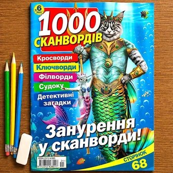 Кроссворды 1000 Сканвордов №06/2025 Украинский язык