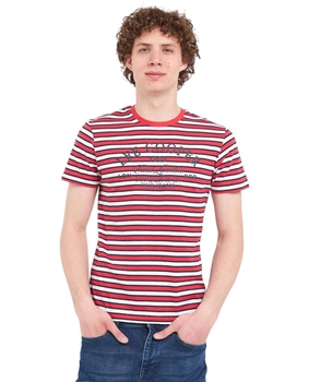 Футболка мужская Lee Cooper 10196556.R31 XL белая в красную полоску (5942723151223)