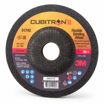 Зачистной диск 3M Cubitron II, T27, 125 мм x 3 мм x 22 мм, Р36