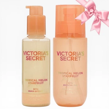 Подарунковий набір Victoria's Secret Tropical Melon Starfruit Hair & Body Mist + Shimmer Body Oil (710/715)