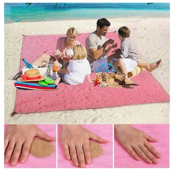 Анти-песок пляжная чудо подстилка коврик для моря Originalsize Sand Free Mat pr4567 розовая