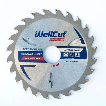 Пильный диск 115х22,23 24Т по дереву Standard WellCut (017973)