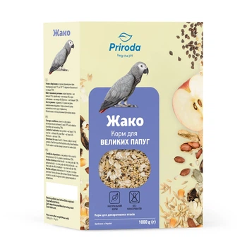Корм для великих папуг Priroda Жако 1 кг - асорті
