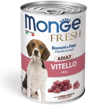 Вологий корм для собак Monge Fresh Adult 400 г - телятина