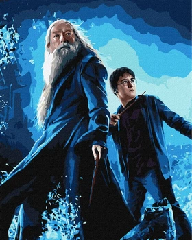 Картина по номерам Harry Potter: Гарри и Дамблдор с красками металлик ©Warner Bros. 40x50 KHO8739 Идейка