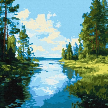 Картина по номерам Ideyka Тень и блеск воды 40х40 см (4823104392538)