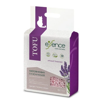 Наповнювач для котячого туалету Essence з ароматом лаванді, 6 л - тофу
