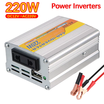 Портативный инвертор 220 Вт 12 V в 220 V с USB, автомобильный, для солнечных батарей и аккумулятора