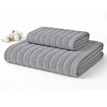 Комплект полотенец махровых 2 шт BEKI 1040-6/2 (50x90, 70х140) серо-голубой