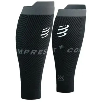 Гетры компрессионные для бега спортивные легкие Compressport R2 Oxygen Black/steel grey M (100007825)