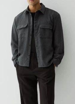 Рубашка H&M 12444 Темний сірий M (1227)