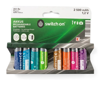Аккумуляторные батареи Switch ON Ni-MH HR6 AA 2500 мАч 8 шт