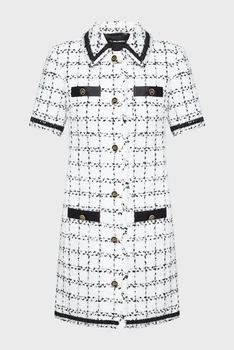 Жіноча біла твідова картата сукня Karl Lagerfeld 44 A3W13031
