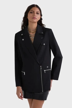 Жіночий чорний жакет BIKER BLAZER Karl Lagerfeld 40 A3W14044