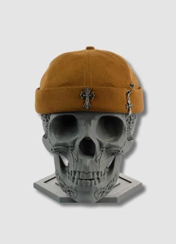 Кепка докер без козырька - Хром Хартс / Chrome Hearts 56-58 см Коричневый