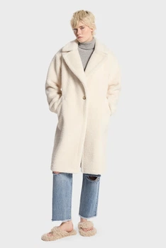 Жіноча біла шуба OVERSIZED TEDDY SHEARLING COAT Michael Kors S 77B1384M52