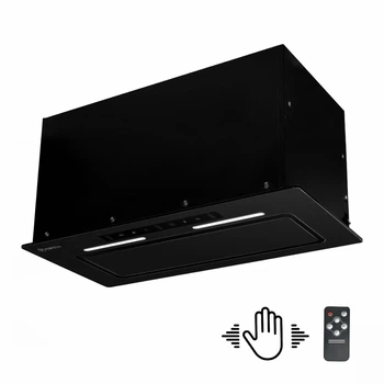 Кухонная вытяжка PERFELLI NUOVA 6PWRBM NERO, черная полновстраиваемая мощная вытяжка на кухню, 1200 куб.м.