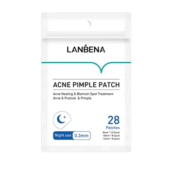 Гидроколлоидные патчи Lanbena Acne Pimple Patch Night Use 28 шт от прыщей и угрей против акне ночные