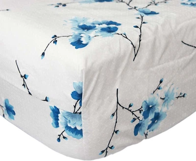 Простынь на резинке Moon&Star Blue Sakura Бязь Gold Люкс 100х200х25 см (MS-850001666)