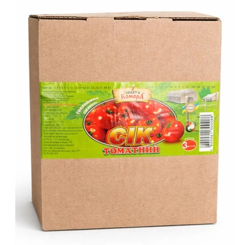 Сок томатный 3 л с краником Золота Комора натуральный bag-in-box