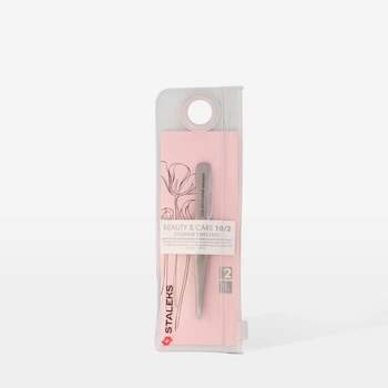 Пінцет Staleks для Брів вузькі прямі кромки Beauty & Care 10 Type 2 (TBC-10/2)