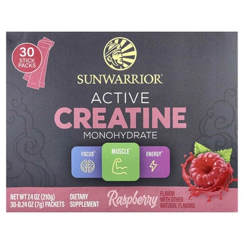 Креатин моногидрат Sunwarrior Active Creatine Monohydrate 30 Packets (Raspberry)