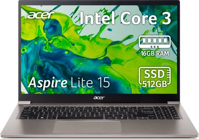 Ноутбук Acer Aspire Lite AL15-33P-32NT (NX.D62EU.003) Natural Titanium / 15.6" IPS / Intel Core 3 N355 / RAM 16 ГБ / SSD 512 ГБ