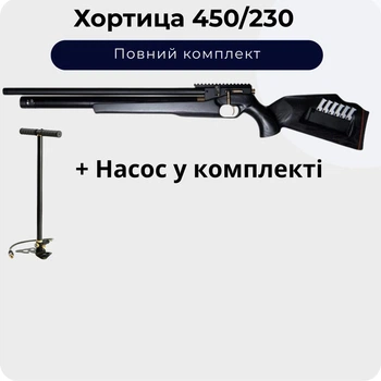 Пневматическая винтовка ZBROIA Хортица 450/230 (Черная) + Насос