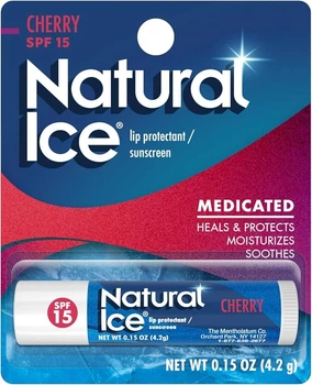 Лікувальний бальзам для губ Mentholatum Natural Ice зі смаком вишні SPF 15